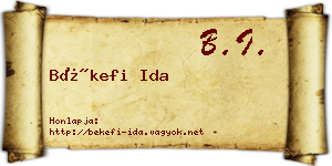 Békefi Ida névjegykártya